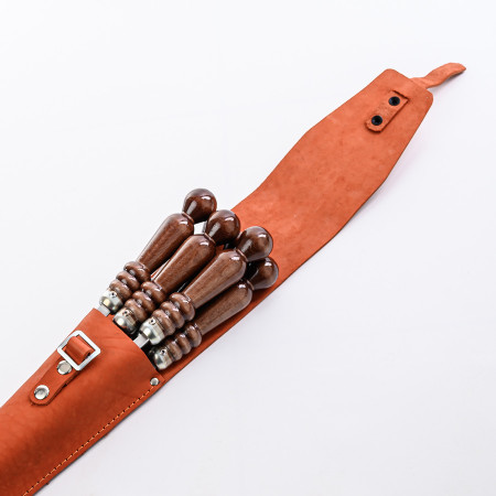 A set of skewers 670*12*3 mm in an orange leather case в Ижевске
