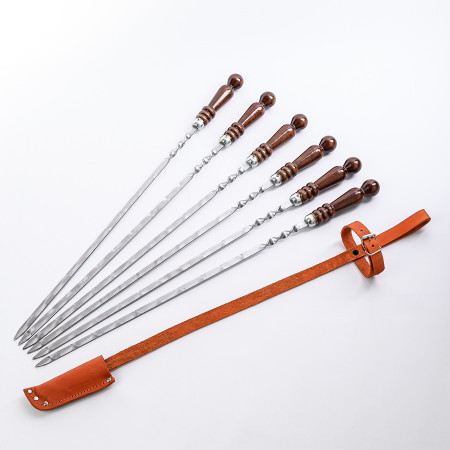A set of skewers 670*12*3 mm in a leather quiver в Ижевске